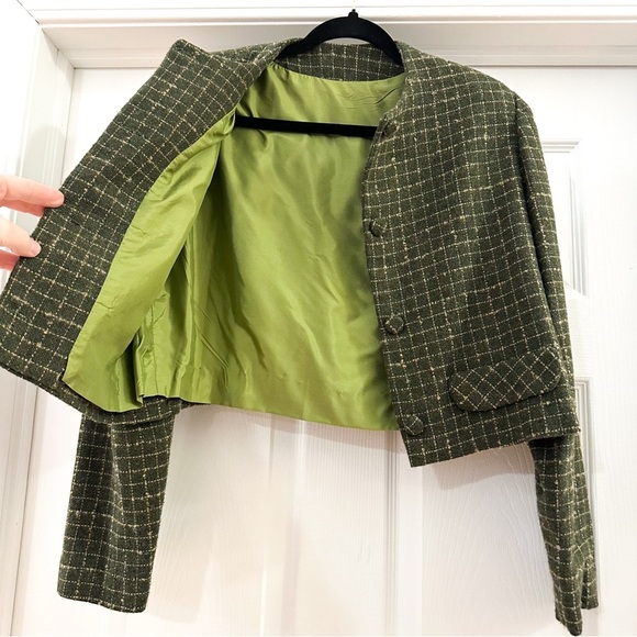 Vintage Tweed Wool Blazer Skirt Suit Set sz Small - Picture 11 of 15